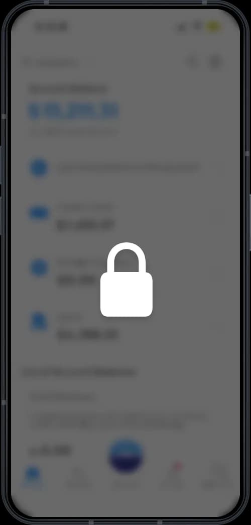 Privacy Focused feature showing a phone screen with the Cleared app’s privacy settings and a message about data security